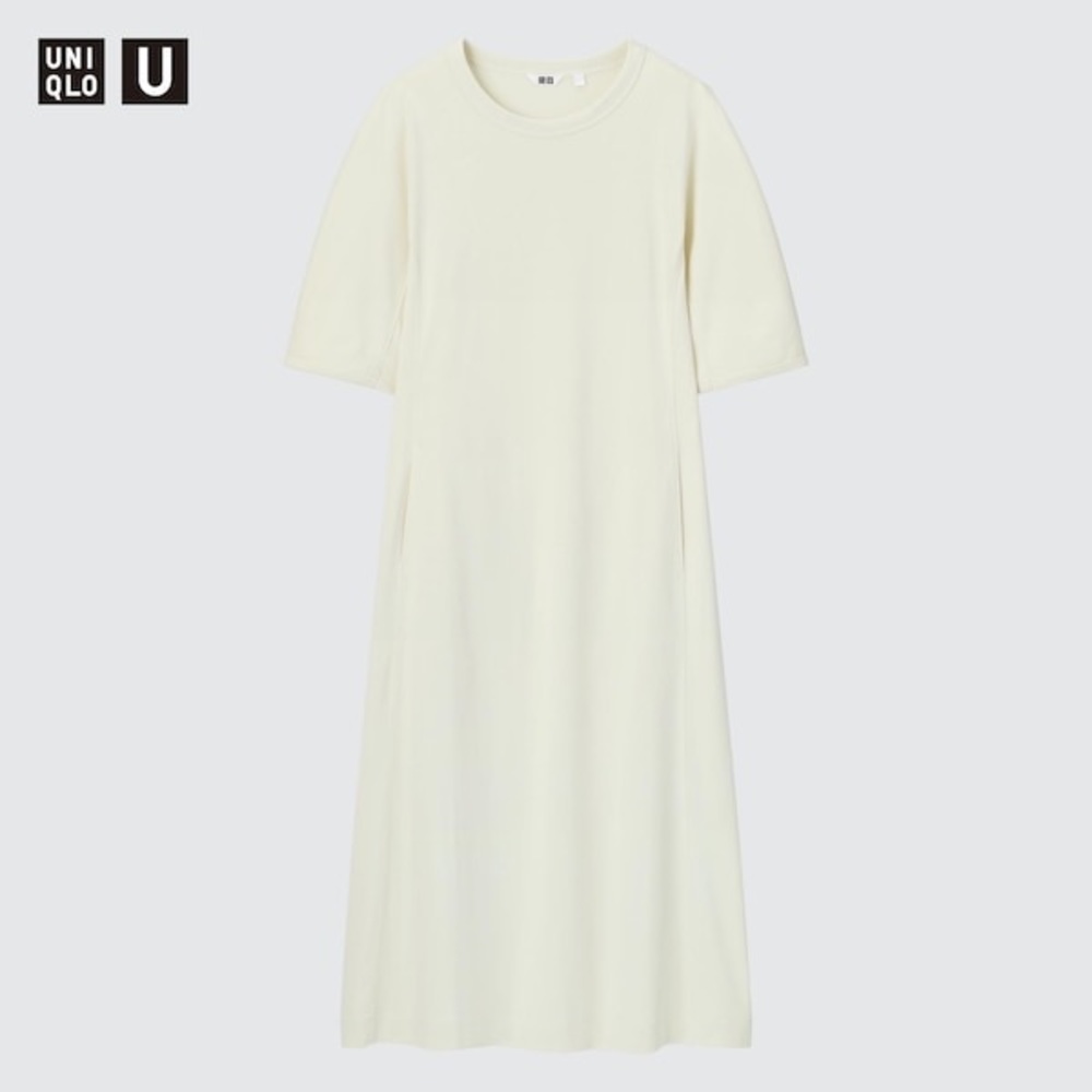 Uniqlo U AIRism Cotton Short-Sleeve Dress natural